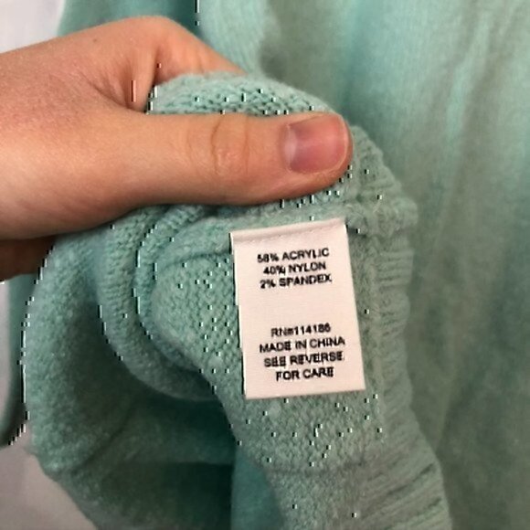 NEW NWT ADY P Pocket Roll Neck Tunic Mint Green Chunky Pullover Sweater Medium - Picture 8 of 10